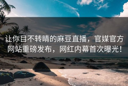 让你目不转睛的麻豆直播，官媒官方网站重磅发布，网红内幕首次曝光！