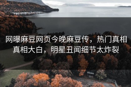 网曝麻豆网页今晚麻豆传，热门真相真相大白，明星丑闻细节太炸裂