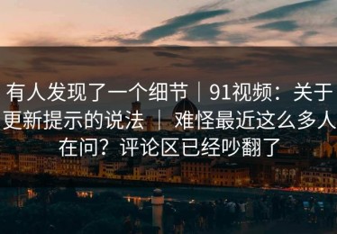 有人发现了一个细节｜91视频：关于更新提示的说法 ｜ 难怪最近这么多人在问？评论区已经吵翻了