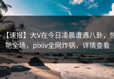 【速报】大V在今日凌晨遭遇八卦，惊艳全场，pixiv全网炸锅，详情查看