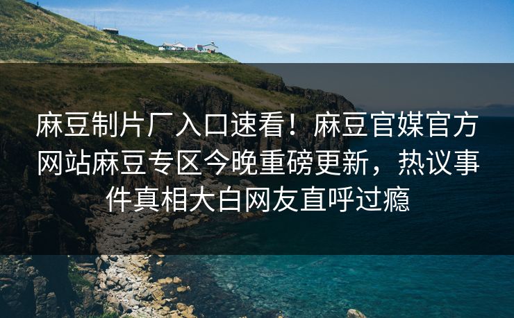 麻豆制片厂入口速看！麻豆官媒官方网站麻豆专区今晚重磅更新，热议事件真相大白网友直呼过瘾
