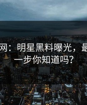 51爆料网：明星黑料曝光，最关键的一步你知道吗？