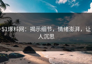 51爆料网：揭示细节，情绪澎湃，让人沉思