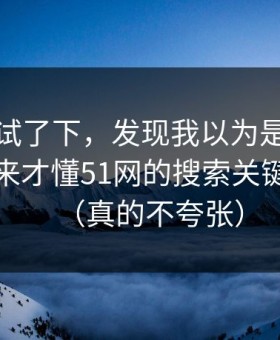我认真试了下，发现我以为是我要求高，后来才懂51网的搜索关键词逻辑（真的不夸张）