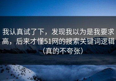 我认真试了下，发现我以为是我要求高，后来才懂51网的搜索关键词逻辑（真的不夸张）