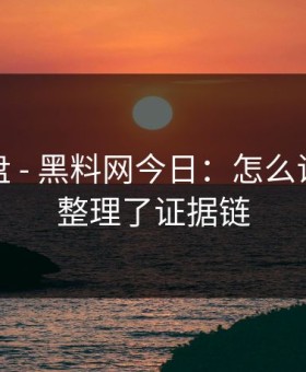 我来复盘 - 黑料网今日：怎么识别…我整理了证据链