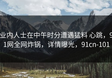 业内人士在中午时分遭遇猛料 心跳，91网全网炸锅，详情曝光，91cn-101