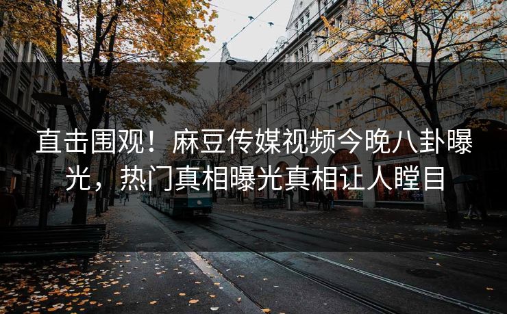 直击围观！麻豆传媒视频今晚八卦曝光，热门真相曝光真相让人瞠目